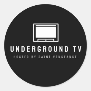 UNTERGRUND TV RUNDER AUFKLEBER