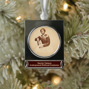 Untergrundbahn-Abolitionistin Harriet Tubman Banner-Ornament Silber