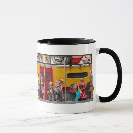 Untergrundbahn - einsame Reisend-Tasse Tasse (Rechts)