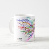 Untergrundbahn-Karte Tokyos Japan Kaffeetasse (Vorderseite Links)