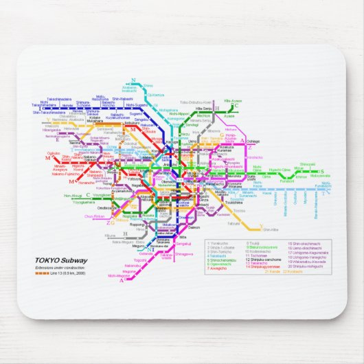 Untergrundbahn-Karte Tokyos Japan Mousepad (Vorne)