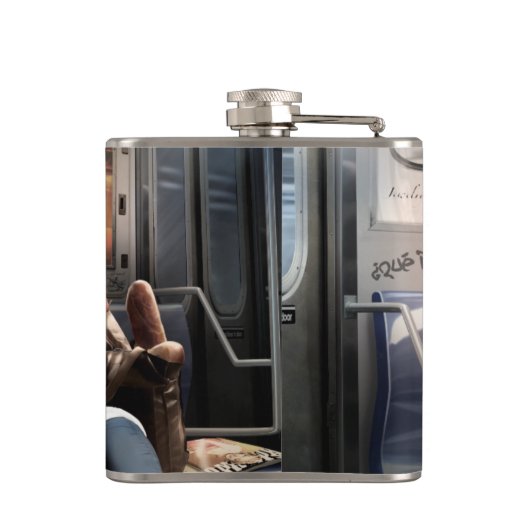 Untergrundbahn-Reiter 2 Flachmann (Rückseite)