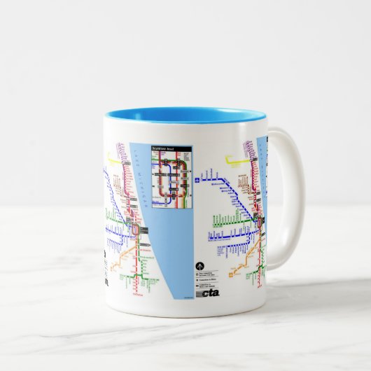 Untergrundbahnchicago-Tasse Zweifarbige Tasse (VorderseiteRechts)