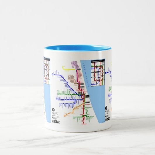 Untergrundbahnchicago-Tasse Zweifarbige Tasse (Mittel)
