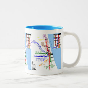 Untergrundbahnchicago-Tasse Zweifarbige Tasse