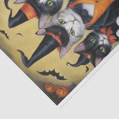 Unterhalb: Dekoupage der Trick-oder-Treaters-Katze Seidenpapier (Ausschnitt)