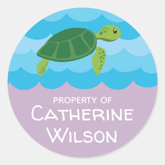 Unterhalb der Bezeichnung der Meeresschule | Editi Runder Aufkleber (Vorderseite)