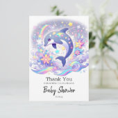 Unterhalb der Delphin-Babydusche Dankeskarte (Stehend Vorderseite)