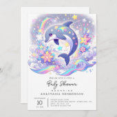 Unterhalb der Delphin-Babydusche Einladung (Vorne/Hinten)