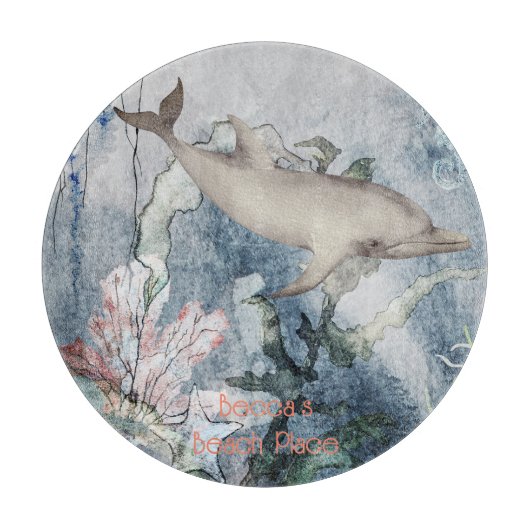 Unterhalb der Dolphin-Korallen Schneidebrett (Vorderseite)