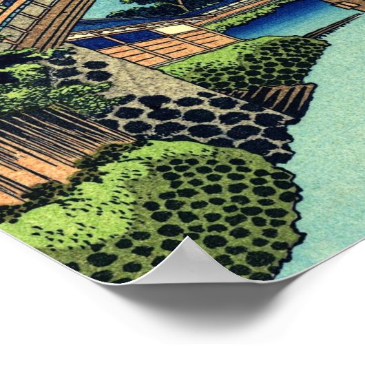 Unterhalb der Mannenbrücke in Fukagawa (von Hokusa Poster (Ecke)