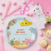 Unterhalb der maritimen Babydusche Pappteller (Party)