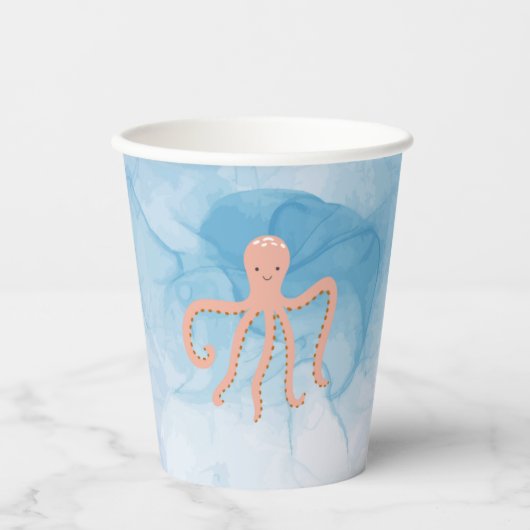 Unterhalb der Meeresbeben | Kraken Pappbecher (Vorderseite)