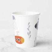 Unterhalb der Meeresbeben | U-Boote und Quallen Pappbecher (Links)