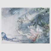 Unterhalb der Meeresquallen-Korallen Aquarellgeweb Seidenpapier (Vorderseite)