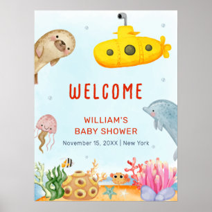 Unterhalb der Meereswache mit Baby-Dusche. Poster