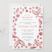 Unterhalb der Meerjungfrau Babydusche Einladung (Vorderseite)