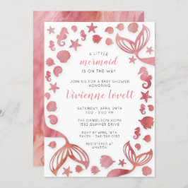 Unterhalb der Meerjungfrau Babydusche Einladung