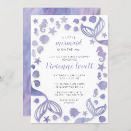 Unterhalb der Meerjungfrau Babydusche Einladung