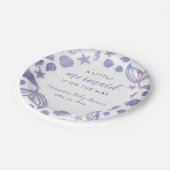 Unterhalb der Meerjungfrau Babydusche Pappteller (Schrägansicht)