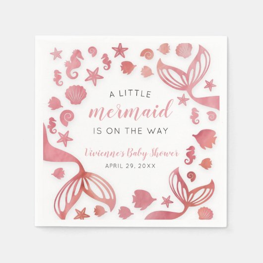 Unterhalb der Meerjungfrau Babydusche Serviette (Vorderseite)