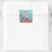 Unterhalb der Meerjungfrau singend tropisches Kora Quadratischer Aufkleber (Tasche)