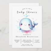 Unterhalb der Online-Whale-Babydusche Einladung (Vorne/Hinten)