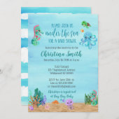 Unterhalb der Sea Baby Shower Einladungen (Vorne/Hinten)