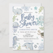 Unterhalb der Sea Baby Shower Einladungen (Vorderseite)