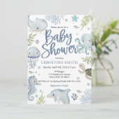 Unterhalb der Sea Baby Shower Einladungen (Stehend Vorderseite)