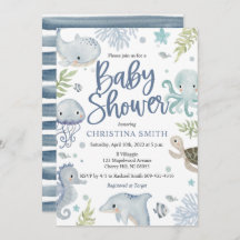 Unterhalb der Sea Baby Shower Einladungen