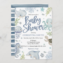 Unterhalb der Sea Baby Shower Einladungen