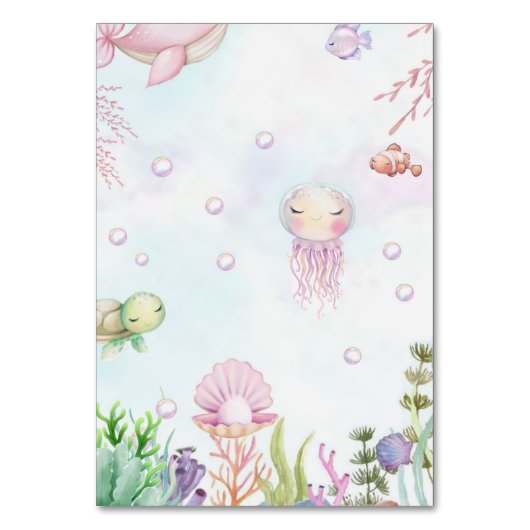 Unterhalb der Sea Baby Shower Tischnummer Schild (Rückseite)