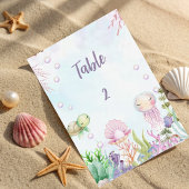 Unterhalb der Sea Baby Shower Tischnummer Schild