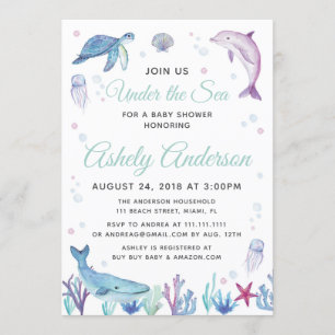 Unterhalb der Sea Ocean Baby Shower Einladung