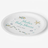 Unterhalb der Seefisch- und Starfish Ocean Baby-Du Pappteller (Schrägansicht)