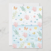 Unterhalb des Blue Ocean Animals Baby Dusche Einladung (Rückseite)