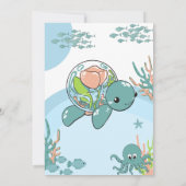 Unterhalb des Blue Watercolor Baby Dusche für Jung Einladung (Rückseite)