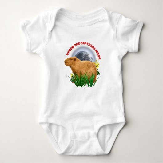 Unterhalb des Capybara Moon Funny Capybara Baby Strampler (Vorderseite)