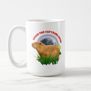 Unterhalb des Capybara Moon Funny Capybara Kaffeetasse