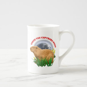Unterhalb des Capybara Moon Funny Capybara Porzellantasse
