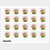 Unterhalb des Capybara Moon Funny Capybara Quadratischer Aufkleber (Blatt)