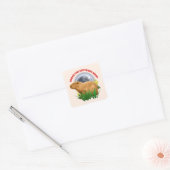 Unterhalb des Capybara Moon Funny Capybara Quadratischer Aufkleber (Umschlag)