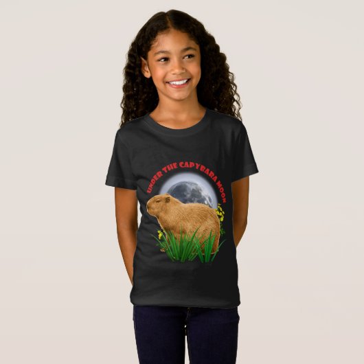 Unterhalb des Capybara Moon Funny Capybara T-Shirt (Vorne ganz)