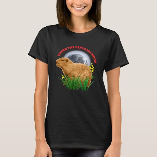 Unterhalb des Capybara Moon Funny Capybara T-Shirt (Vorderseite)