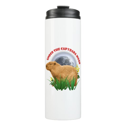Unterhalb des Capybara Moon Funny Capybara Thermosbecher (Vorderseite)