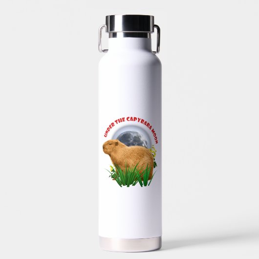 Unterhalb des Capybara Moon Funny Capybara Trinkflasche (Vorne)