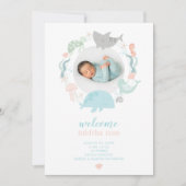 Unterhalb des Fotos Birth Ankündigung (Vorderseite)