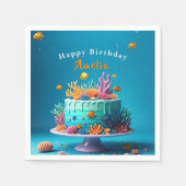 Unterhalb des Korallenriffs - Geburtstag Serviette (Vorderseite)