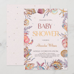 Unterhalb des Meeres Aquarell Nautical Baby Dusche Einladung